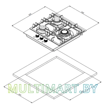 Газовая варочная панель Weissgauff HGG 451 BERV картинка 14